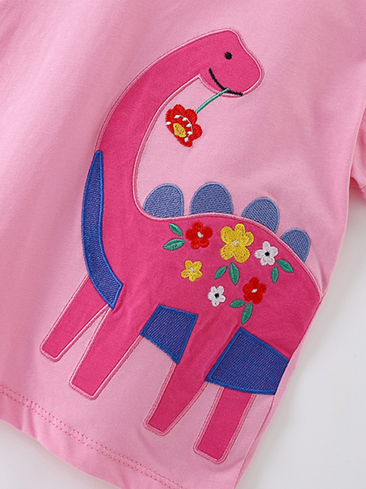 Malwee niñas camiseta de cuello redondo de manga corta para niños europeos y estadounidenses de verano nuevo chaqueta infantil