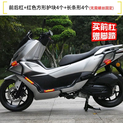 Motorcycle bumper – Guard Bar Modification Accessories - double-layer-anti-rust-carbon-steel-front-and-rear-bumpers-red-armor-set-free-pedals
