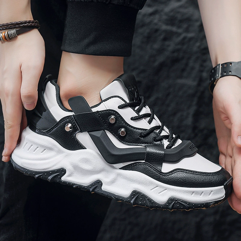 Мужские кроссовки 2025 новые на толстой подошве, увеличивающие рост, модные универсальные трендовые повседневные спортивные кроссовки оптом