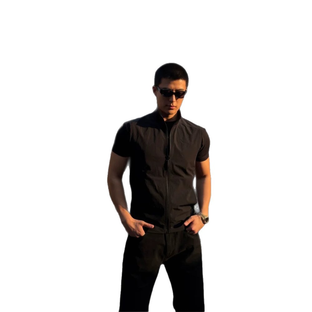 Men's Slim Fit Vest Quick Drying Breathable Sports Casual Zipper Sleeveless Top Lightweight Outdoor Summer Solid Color Stand Collar_viptrois.com