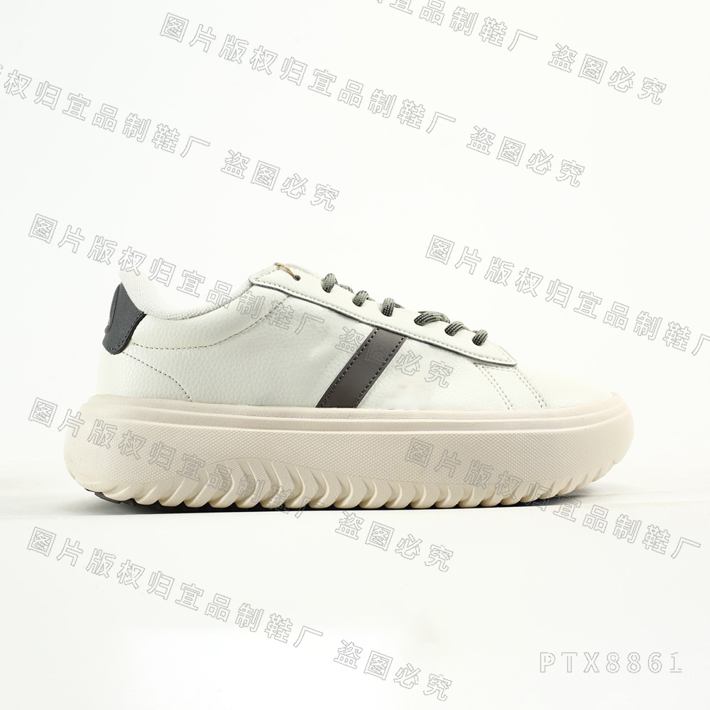 Entrenamiento alemán transfronterizo para hombres y mujeres zapatos de skate, zapatos de muffin de suela gruesa, zapatos de cuero de vaca de altura baja, zapatos deportivos casuales para parejas