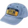 H034 license plate cap washed blue