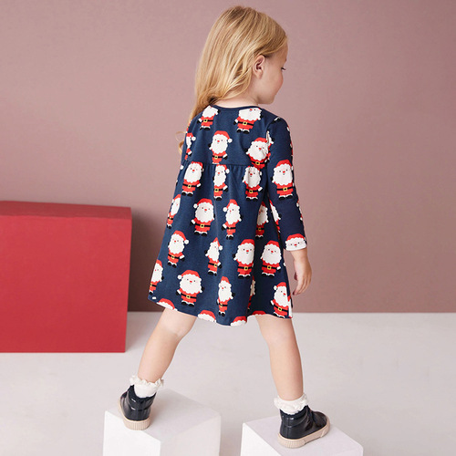 Little maven autumn European and American children's skirt long-sleeved girls' dress cute home pure cotton children's skirt