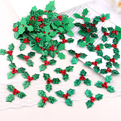 クリスマス緑の葉赤果ベリークリスマス工芸品プレゼント装飾品生け花diy手作り部品材料