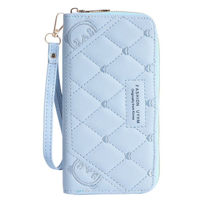 Cartera larga para mujer, con cremallera, multifuncional, gran capacidad, porta teléfono