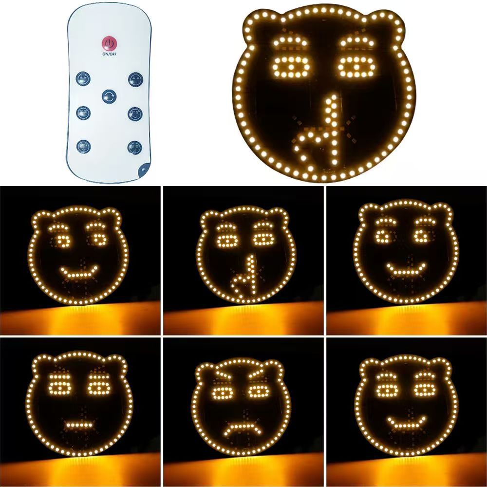 Lámpara de emoticón montada en automóvil Lámpara de atmósfera sonriente Lámpara de palma anti-colisión trasera lámpara de advertencia ventana trasera divertida lámpara de cara sonriente