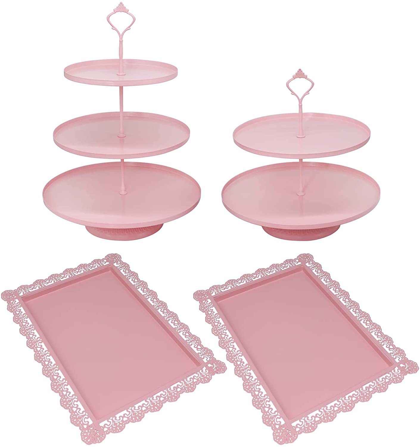 Transfronterizo 4-pieza de hierro papel taza de pastel soporte pastel postre cena plato adecuado para la exhibición de la fiesta de cumpleaños de la boda
