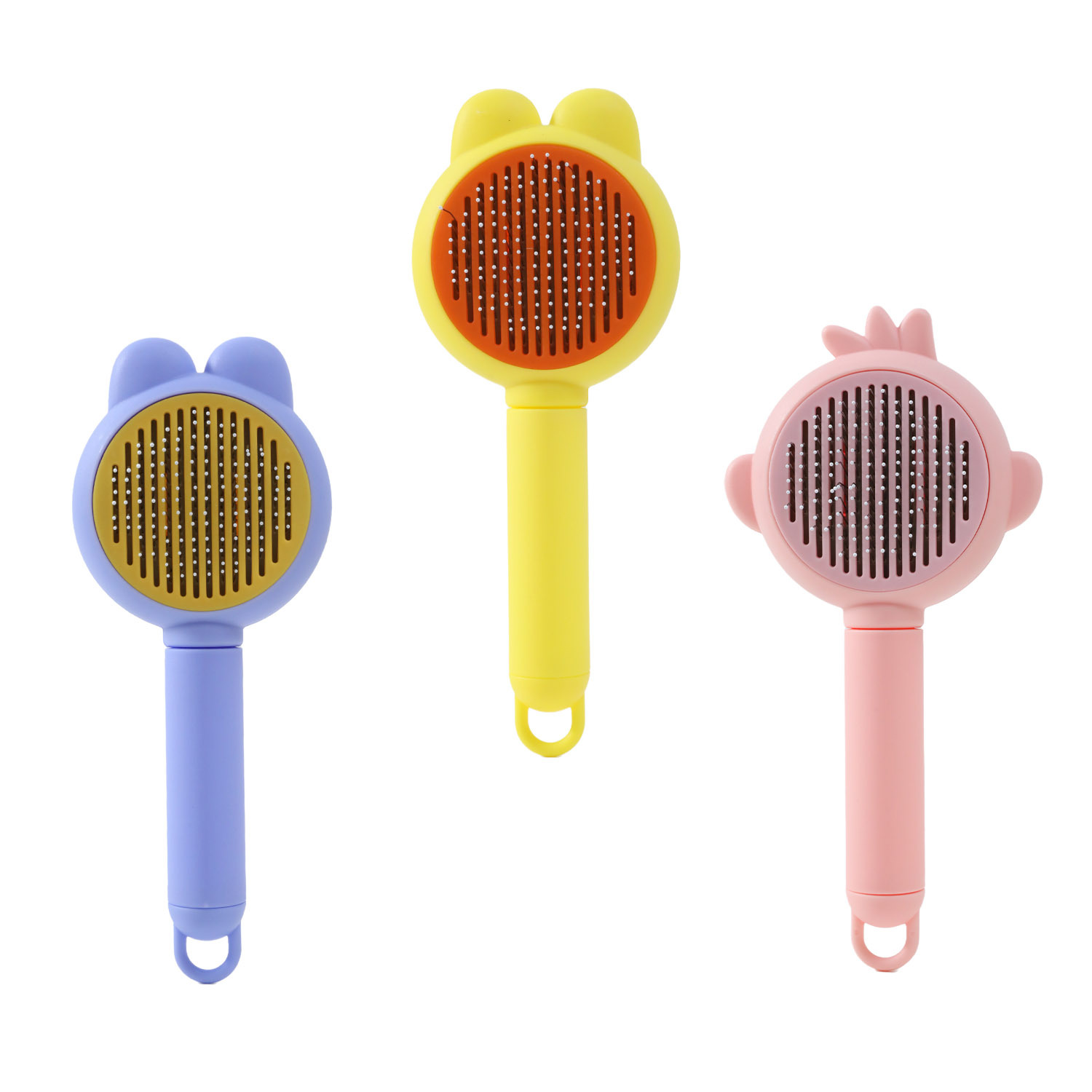 Orejas de conejo de color gato pein gato de cabello flotante aguja pein perro cepillo de nodo abierto gato pein especial de depilación de mascotas al por mayor