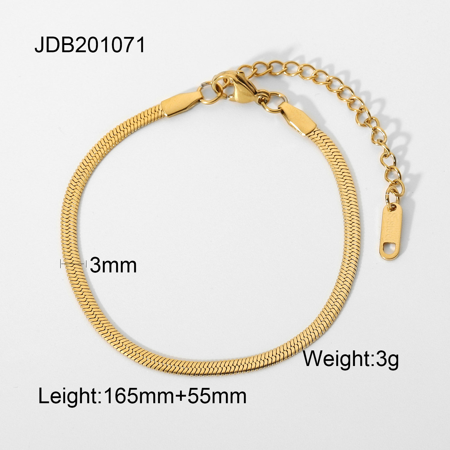 Europa y los Estados Unidos transfronterizos INS viento femenino 18 quilates oro pulido cuchilla cadena cadena de serpiente cadena de perlas Xiaomi doble tobilla joyería al por mayor