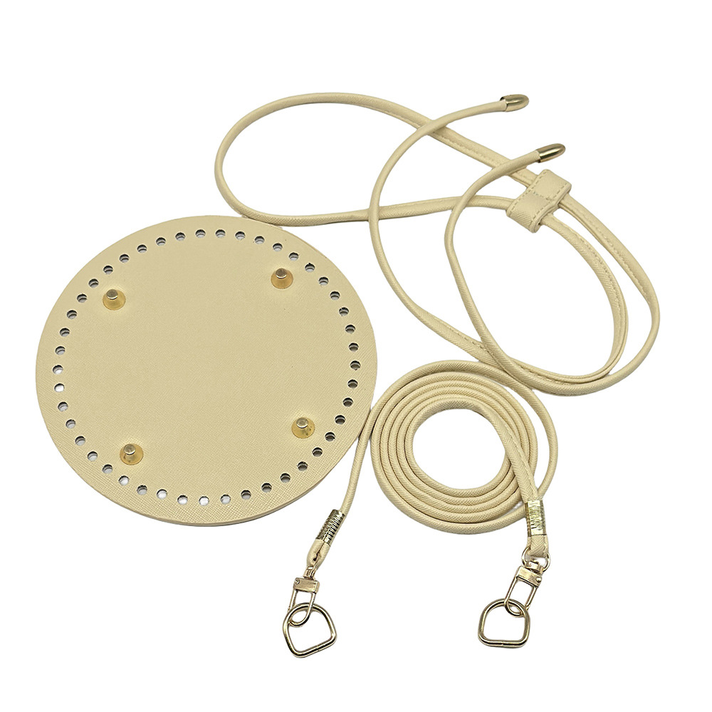 Set de 3 Piezas para Bolso Tipo Bucket: Base, Correa y Tirante – Accesorios para Tejer a Ganchillo, DIY