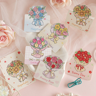 Gift bouquet message greeting card small card blessing ins three-dimensional bouquet Valentine's Day March 520 Mother's Day New Year's Day