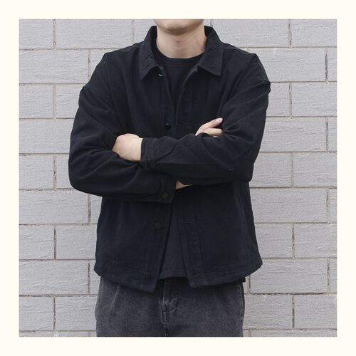 Fashionable new couple's simple denim coat for men and women's loose Korean trend handsome all-matching solid color work jacket