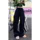 American high street multi-pocket workwear casual pants women's 2020 Spring and Autumn New straight mop wide leg sports pants