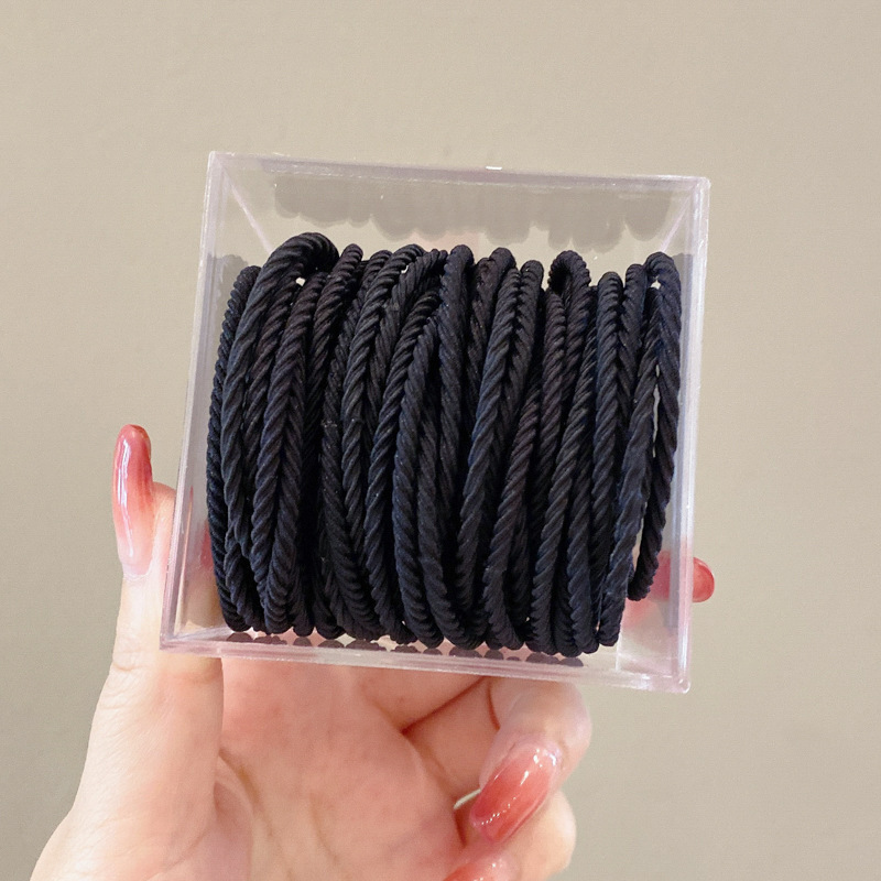 alta elasticidad, banda de goma duradera, hilo sin costura, cuerda de cabello baja, anillo de cabello para mujeres, cubierta de cuero, toque de cabeza