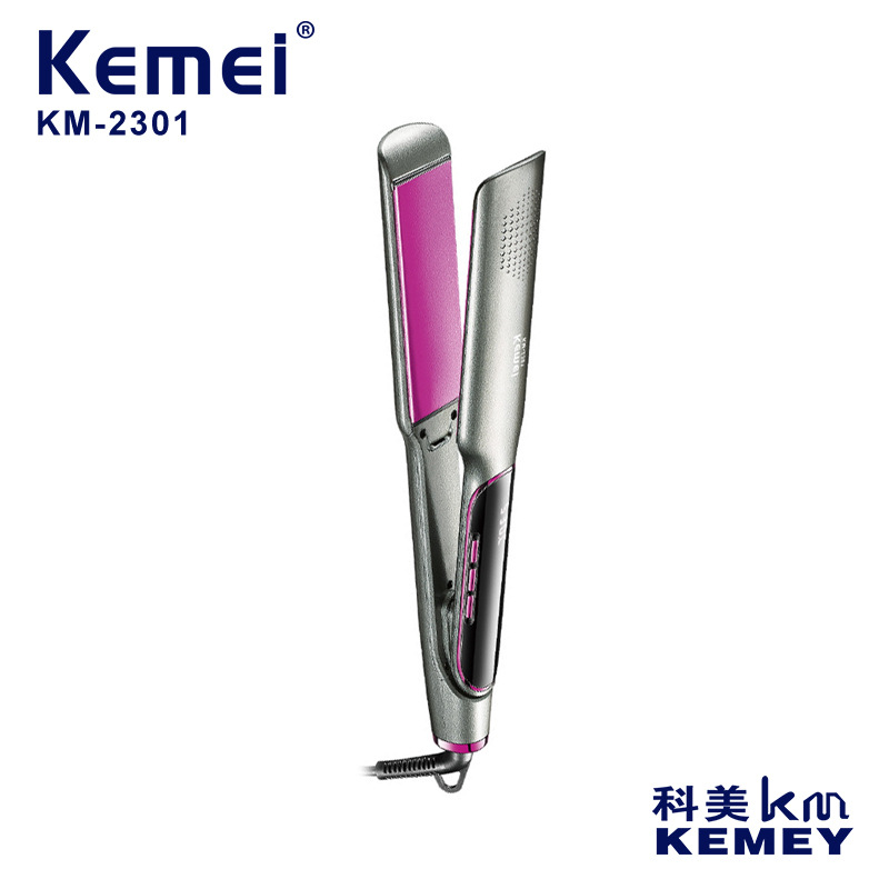 Rizador y Plancha de Pelo Kemei KM-2301 para Uso Doméstico, Herramienta de Peinado, Plancha Alisadora, Rizador de Pelo, Venta al por Mayor