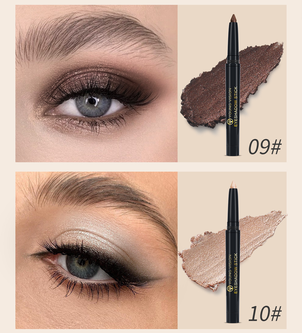 YOUNG VISION 6-color Eyeshadow Pen set: Pearlescent Rotating Eyeshadow stick for easy coloring, brightening and contouring undefined