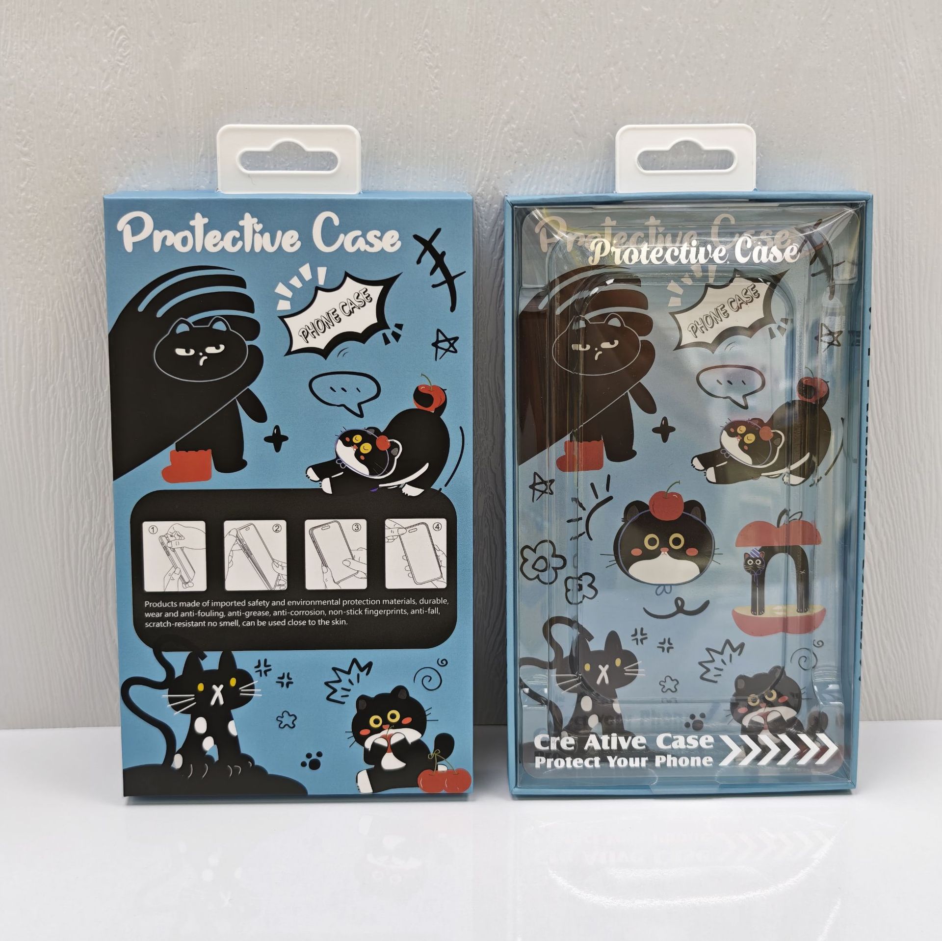 검은 고양이 파란색 (188*110*20) mm+ 두꺼운 투명 물집