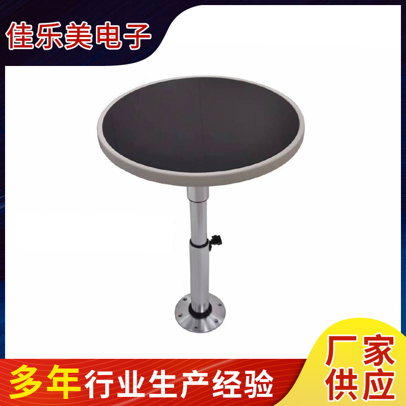 可升降商务车娱乐桌 房车商务车改装配件软包圆升降桌供应