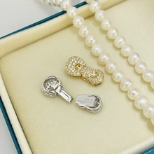 DIY珍珠配件 G18K黄金钻石项链扣 项链手链毛衣链单排时尚搭扣女