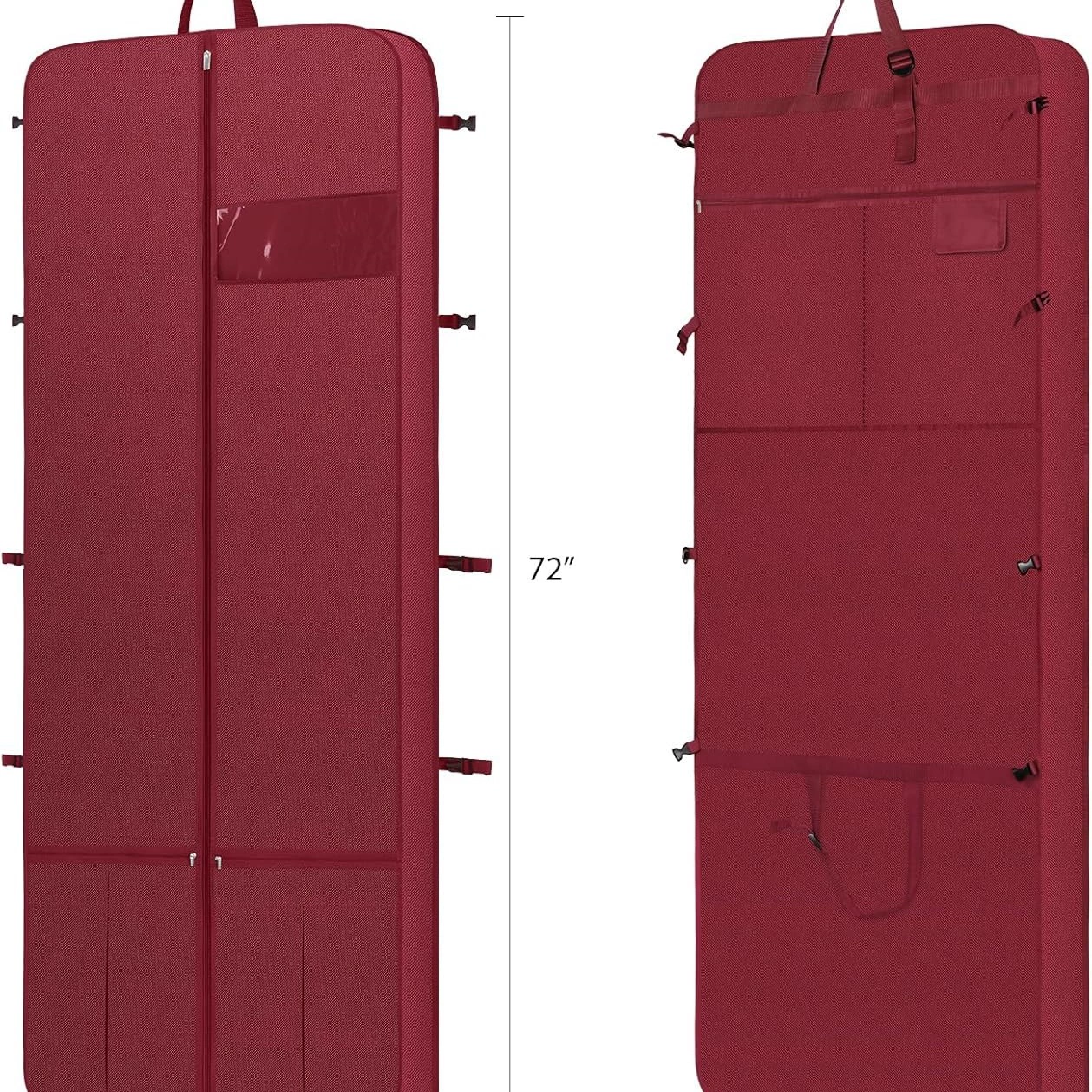 Сумка для свадебного платья бордового цвета, длинная, усиленная 600D, для хранения длинных платьев, защита от пыли, прямые поставки с фабрики