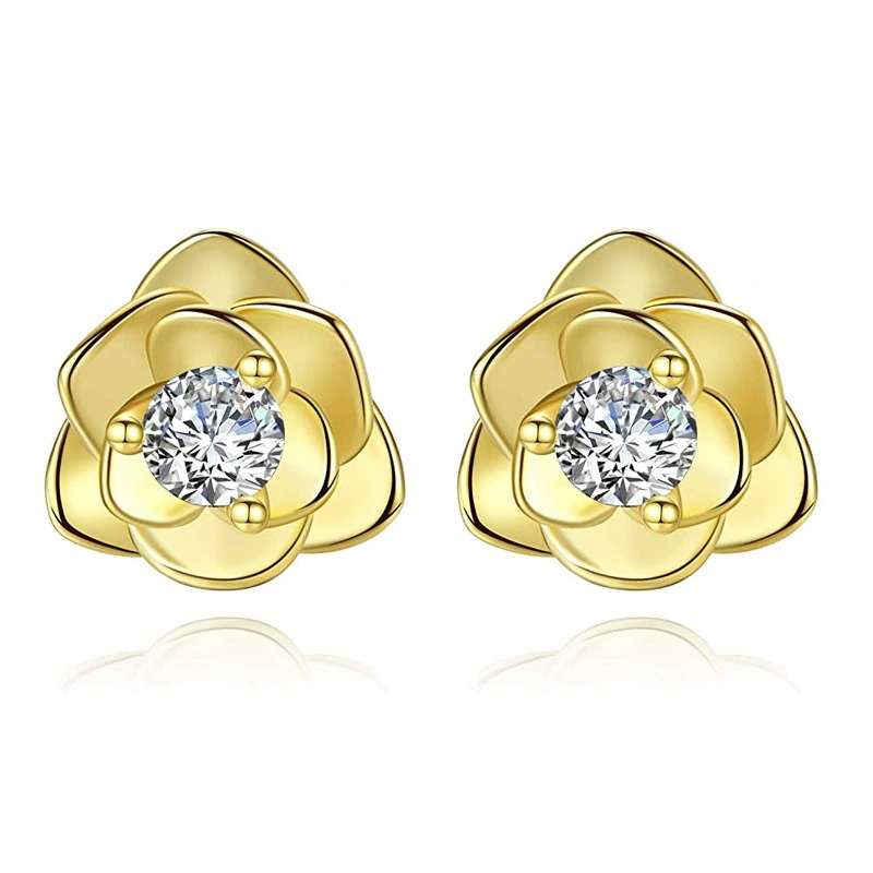 Earrings, zirconium, silver 925 sample, Amazon, Aliexpress, flowered