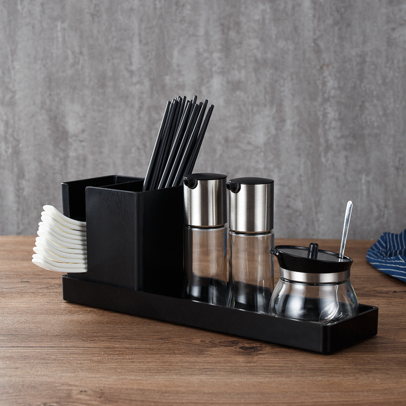 큰 수저와 젓가락을 위한 유리 세트 c (2병 + 캔 1개)