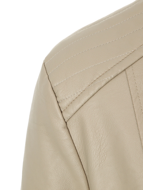 外贸女士PU皮衣欧美秋冬立领机车服欧码皮外套短款Women's jacket|undefined