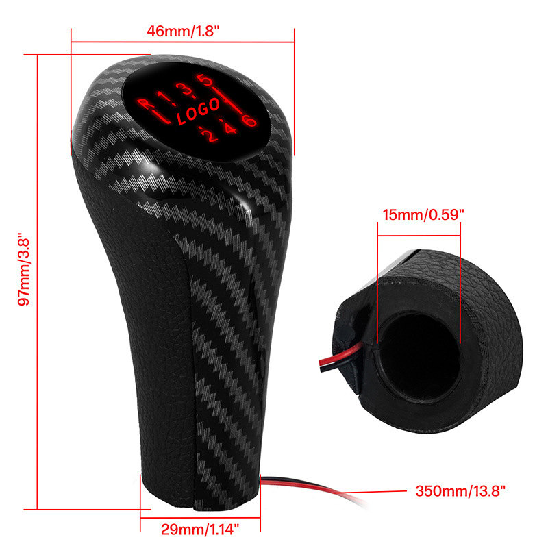 Suitable for BMW luminous shift handball gear lever handball 5/6 speed red gear head with line