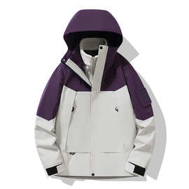 现货批发抓绒内胆可拆卸两件套冲锋衣女 S/5XL大码男女同款登山服