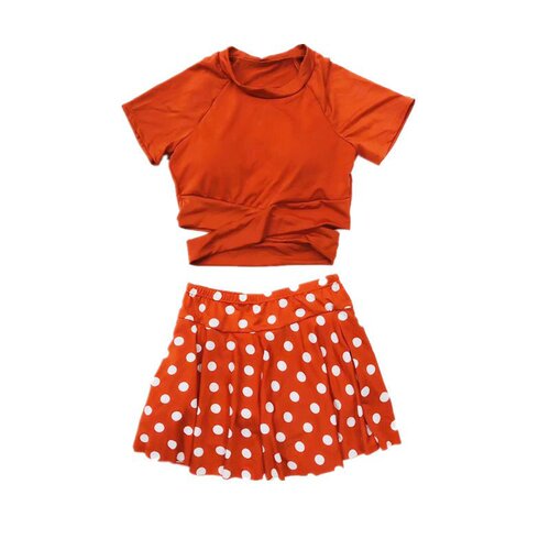2024 New Swimsuit Women's Split Two-piece Set Conservative Slim Belly Covering Girl Sports Student Hot Spring Swimwear