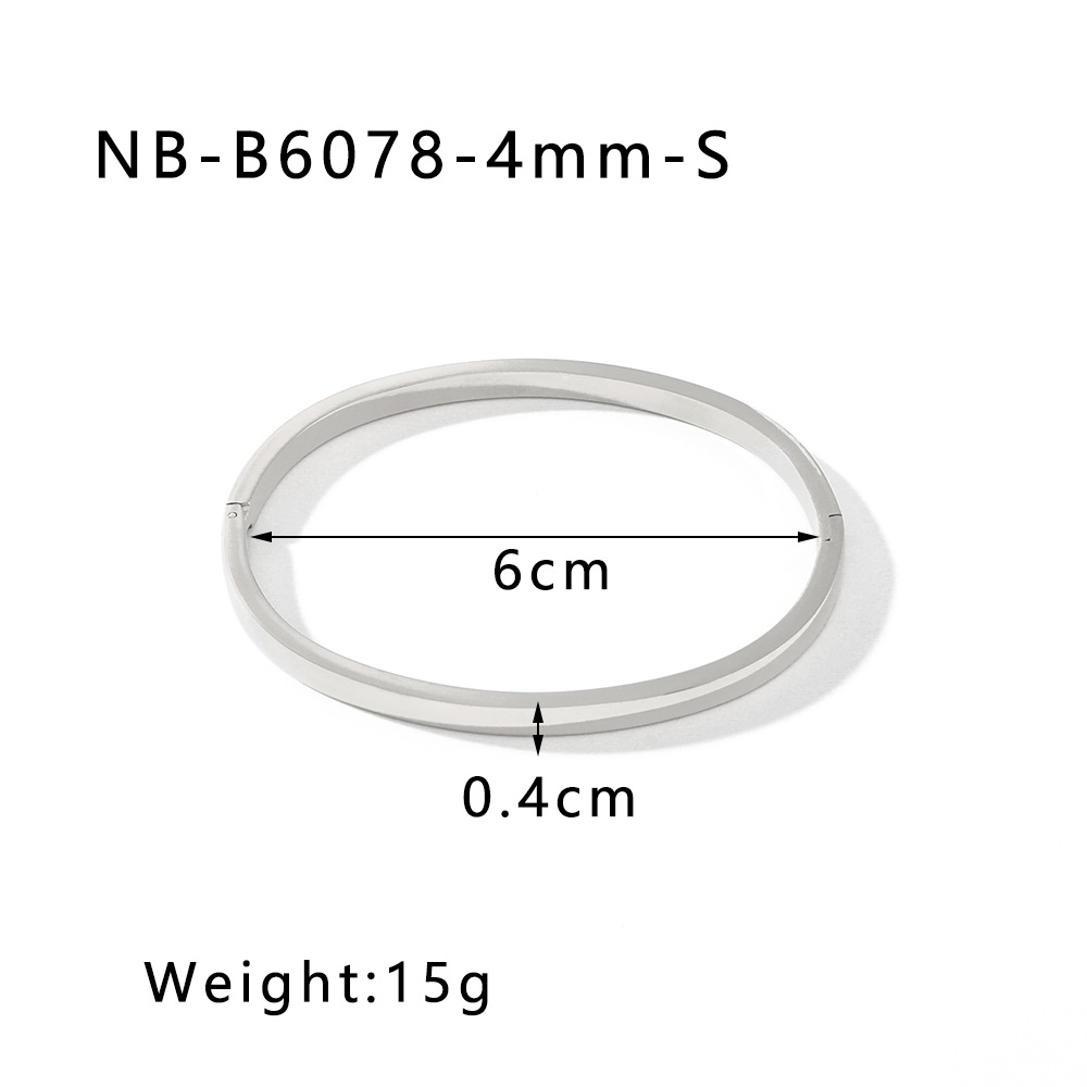 18g Weight Bangle Classification 304 Stainless Steel Chain Material 1 Piece Quantity Holiday, Daily Occasion 304 Stainless Steel Material Geometric Pattern Unisex Gender Polishing Design Simple Style, IG Style Style IG Style Simple Style Geometric 304 Stainless Steel Bangle In Bulk 5
