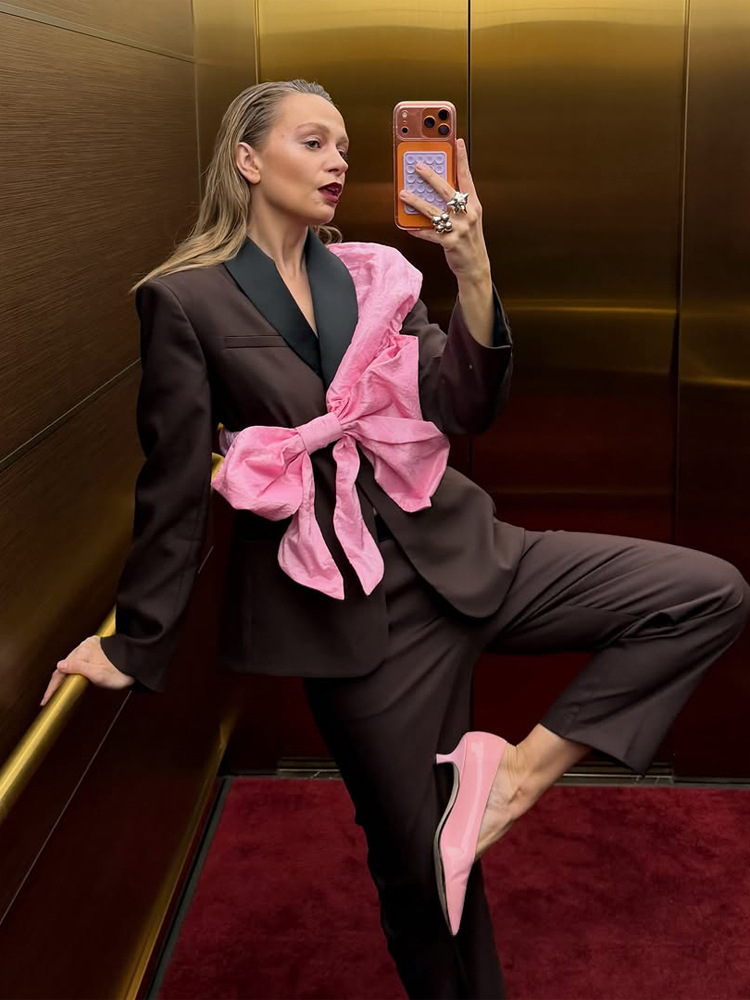 Chaqueta de Traje Casual para Mujer de Poliéster