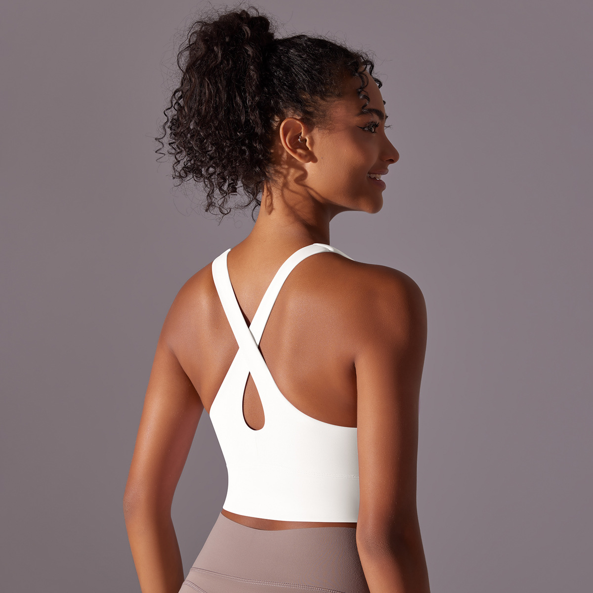 140g Weight Sleeveless Sleeve Length Nylon, Cotton Blend Fabric Type Short Top Length Halter Crisscross Tank Tops Type Fitness, Yoga Occasion Strap Neckline Solid Color Pattern Sports Style Sports Solid Color Nylon Cotton Blend Strap Active Tops Halter Crisscross Tank 6