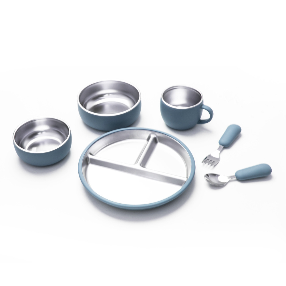 Feeding 6-piece set (blue gray)