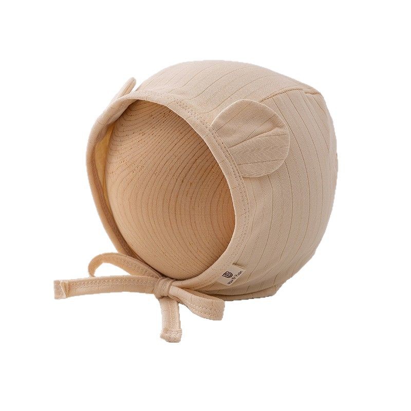 Sombreros para bebés primavera y otoño lindos gorros para orejas para hombres y mujeres bebés de un mes pequeño sombrero a prueba de viento primogénito