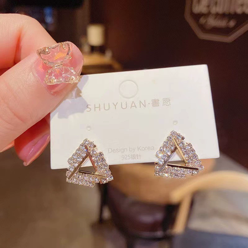 Серебряная игла, серьги, мелкие медные цирконии с жемчугом с кисточками, серебро 925 пробы, китайский стиль, европейский стиль