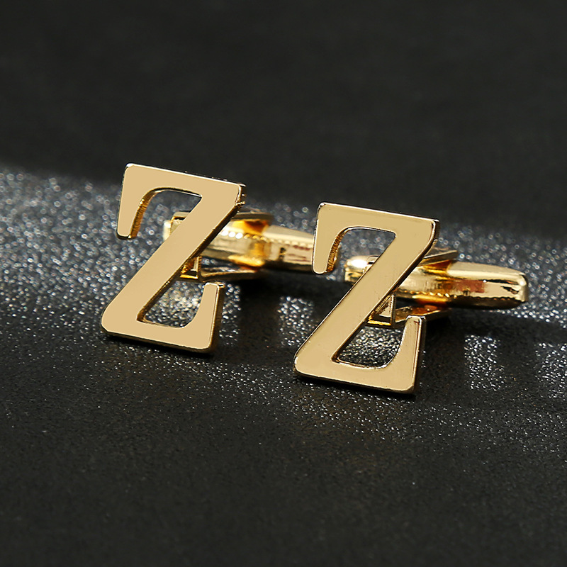 10g Weight Cufflinks Classification 1 Piece Quantity Casual Occasion Iron Material letter Pattern Unisex Gender Plating Design Vintage Style Style 1 Piece Vintage Style Letter Iron Plating Unisex Cufflinks 11