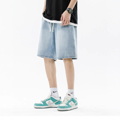 Men's Summer Thin Jeans Shorts Mid-Johns Trend American Style Men's Streetwear Brand Pants Casual Five-Pocket Shorts