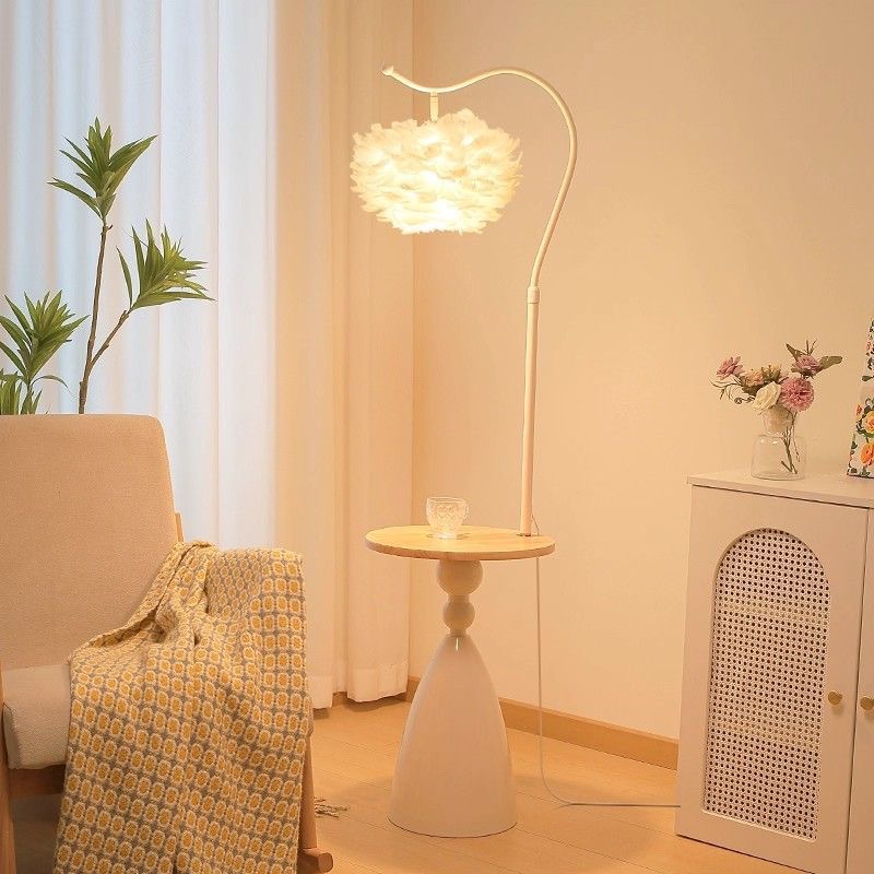 Торшер Consort Decoration FS-178 белый, перья, три цвета