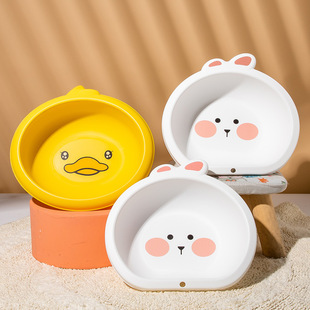 Children's washbasin baby cartoon rabbit baby water basin thickened footbath household PP plastic basin wholesale