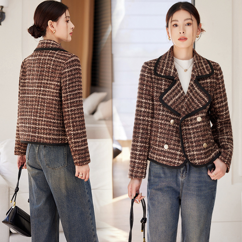 2024 autumn and winter new woolen coat women's Korean slim fit suit top
