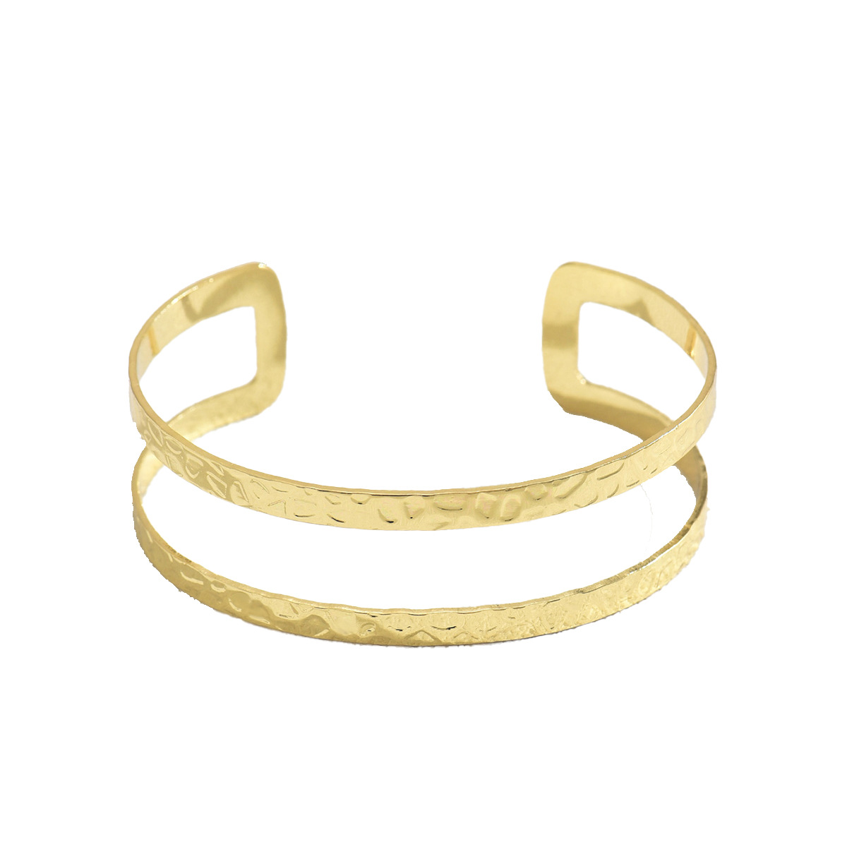 Bracciale rigido geometrico a doppio strato elegante regalo_voghion.com