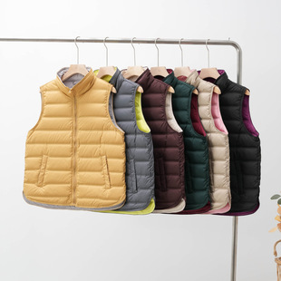Seamless Adhesive Lightweight Down Vest Women's Short 2024 Autumn and Winter White Duck Down All-match Waistcoat New Warm Vest