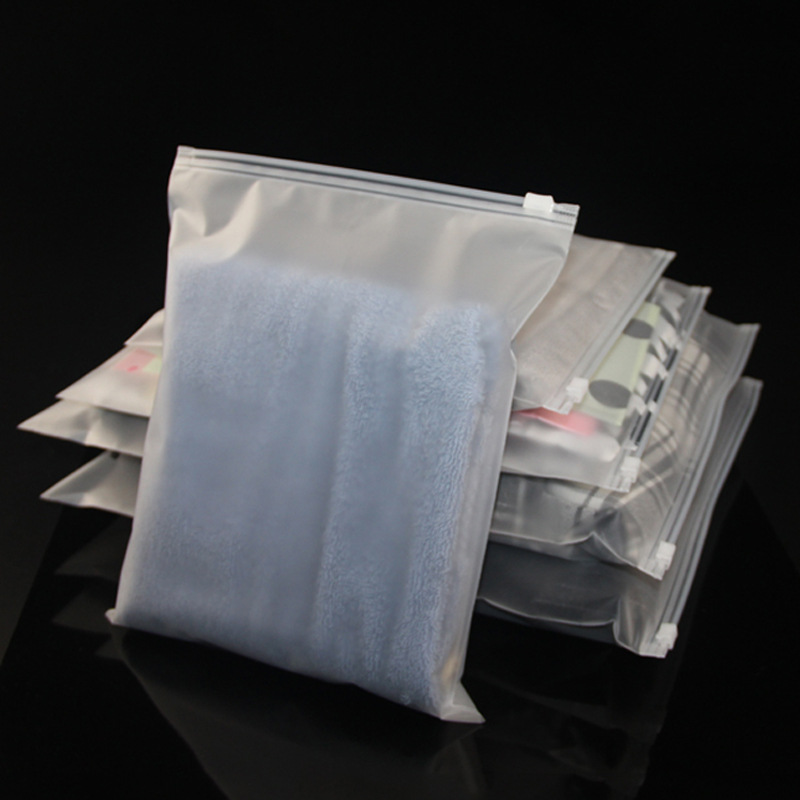 Bolsa con cremallera esmerilada, calcetines personalizados, toalla, bolsa de embalaje, bolsa de embalaje de ropa, advertencia, bolsa transparente con cremallera de ropa pe