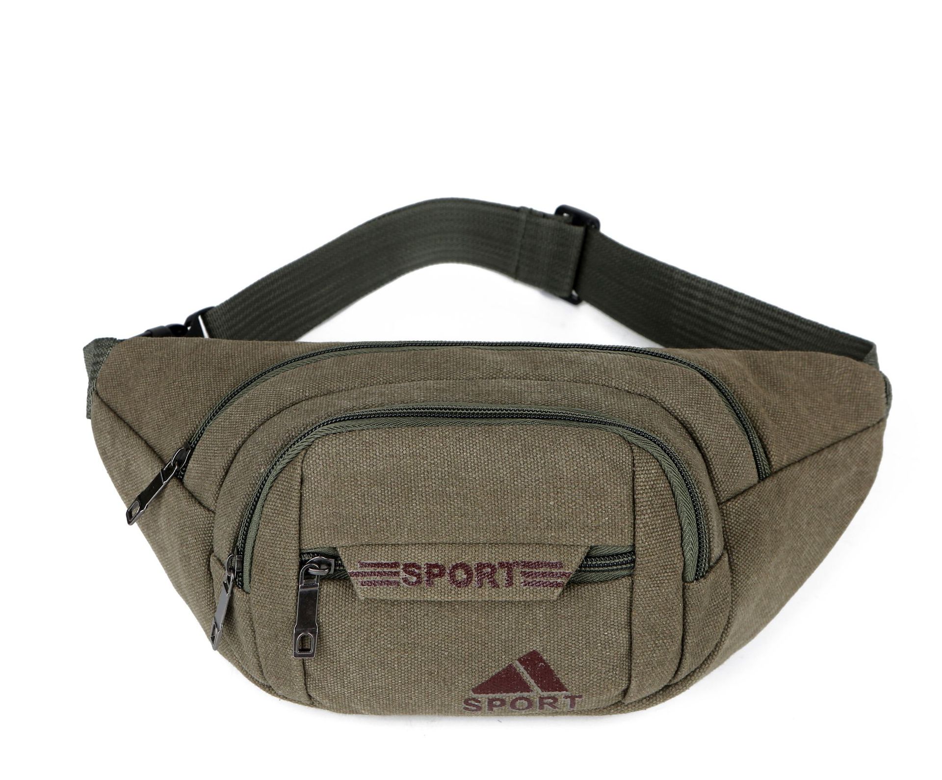 Bolso de cintura de lona al por mayor transfronterizo hombres y mujeres deportes al aire libre teléfono móvil bolso de la cintura bolso de pecho crossbody bolsa de cajero de negocios de gran capacidad