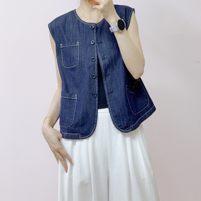 [Available for Sale at the Store] 2026 Summer New Fashion Stylish Versatile Denim Vest Top 427