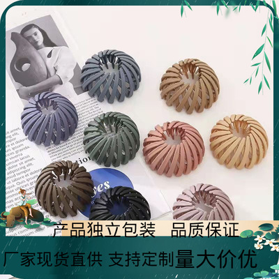 简约磨砂鸟巢盘发器韩国发饰丸子头发圈懒人扎高马尾固定神器抓夹|ru