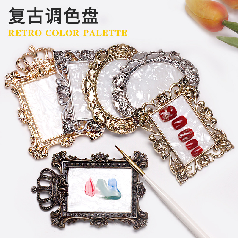 Nuevas herramientas de uñas de celebridades en línea tablero de exhibición de paleta retro paleta multifunción obras de arte de uñas accesorios de tiro