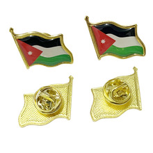 跨境约旦国旗胸针金属徽章服饰翻领别针滴胶立体蝴蝶扣旗帜徽章