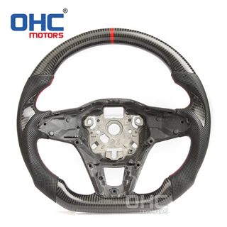 跨境适用于vw大众GTI MK8 R-Line碳纤维方向盘小钢炮改装定制